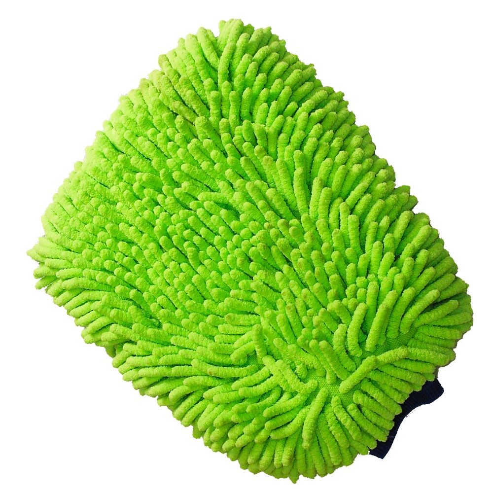 microfiber wash mitt green blue